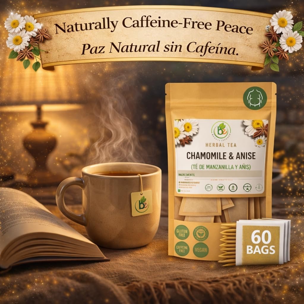 Manzanilla & Anís Té (Chamomile & Anise) – 60 Tea Bags – 100% Natural, Vegan, He