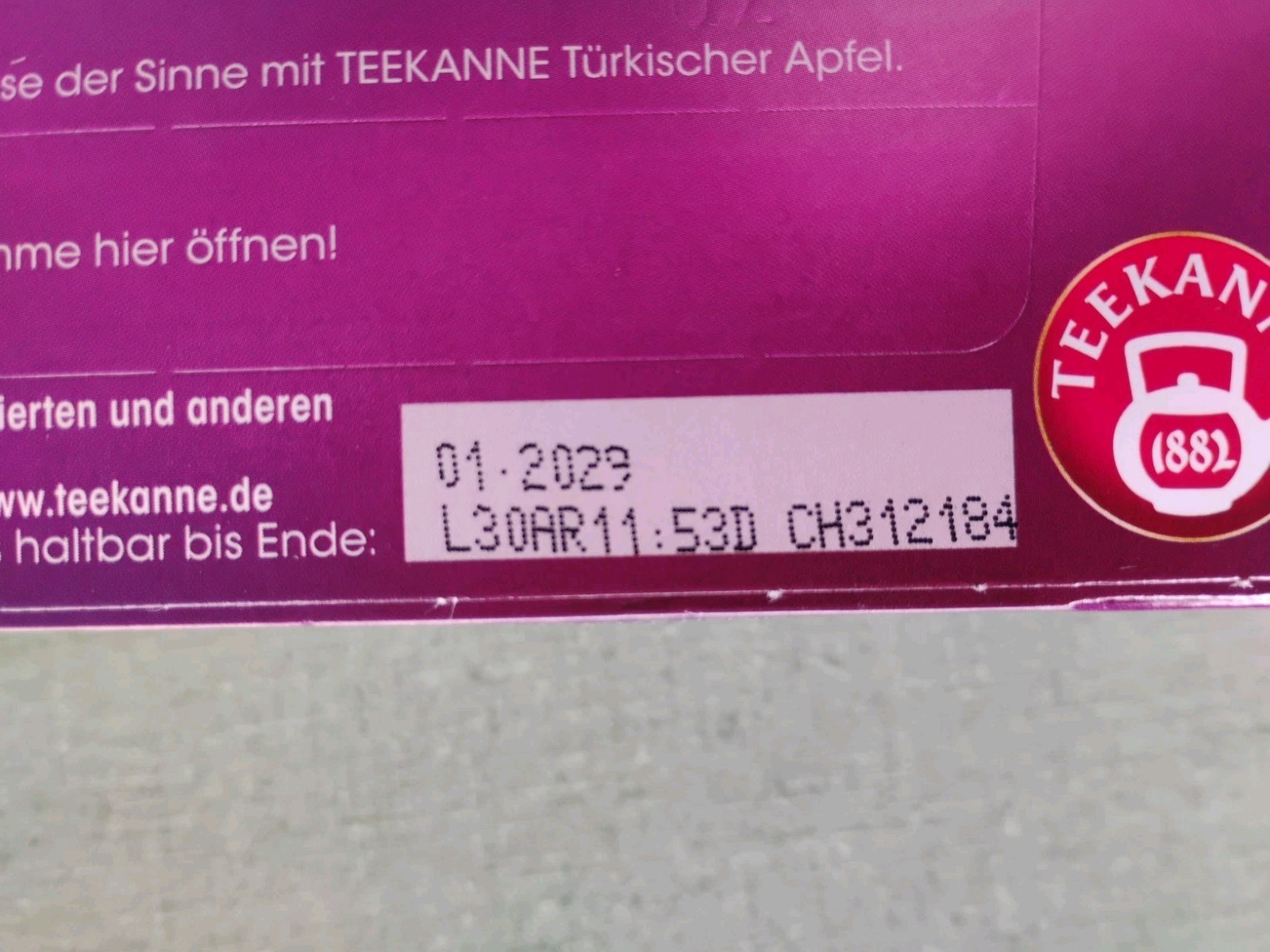 Teekanne Tea Turkish Apple 20 Bags 3-Pack Exp 01/2029