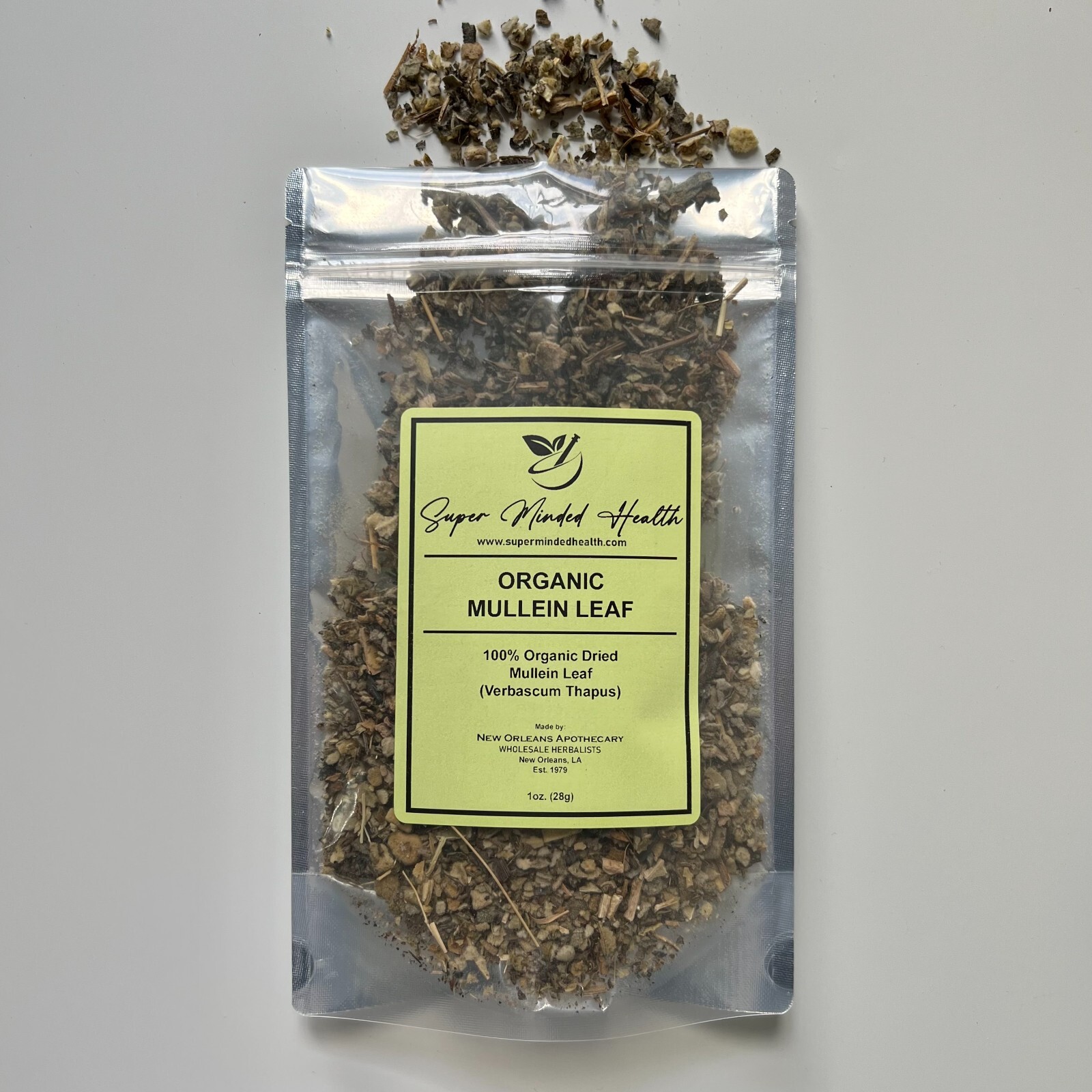 Mullein Leaf 100% Pure Organic Dried Cut and Sifted (Verbascum Thapus)