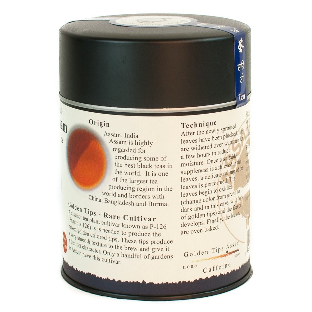 , Golden Tips Assam Black Tea, Loose Leaf, 3.5 Ounce Tin