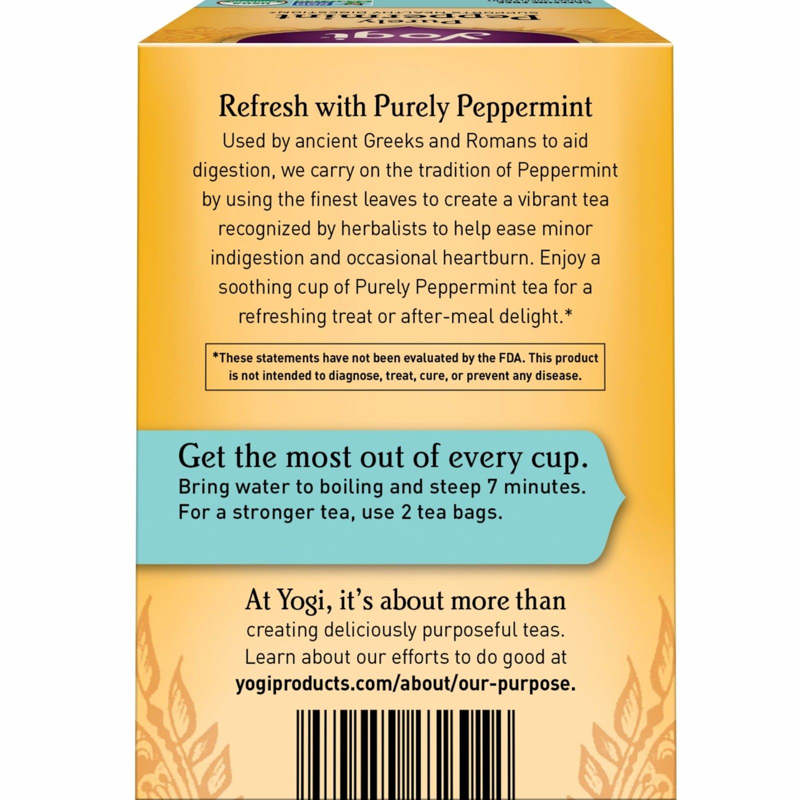 Yogi Tea – Purely Peppermint (6 Pack) – 16 Count (Pack of 6), Yellow