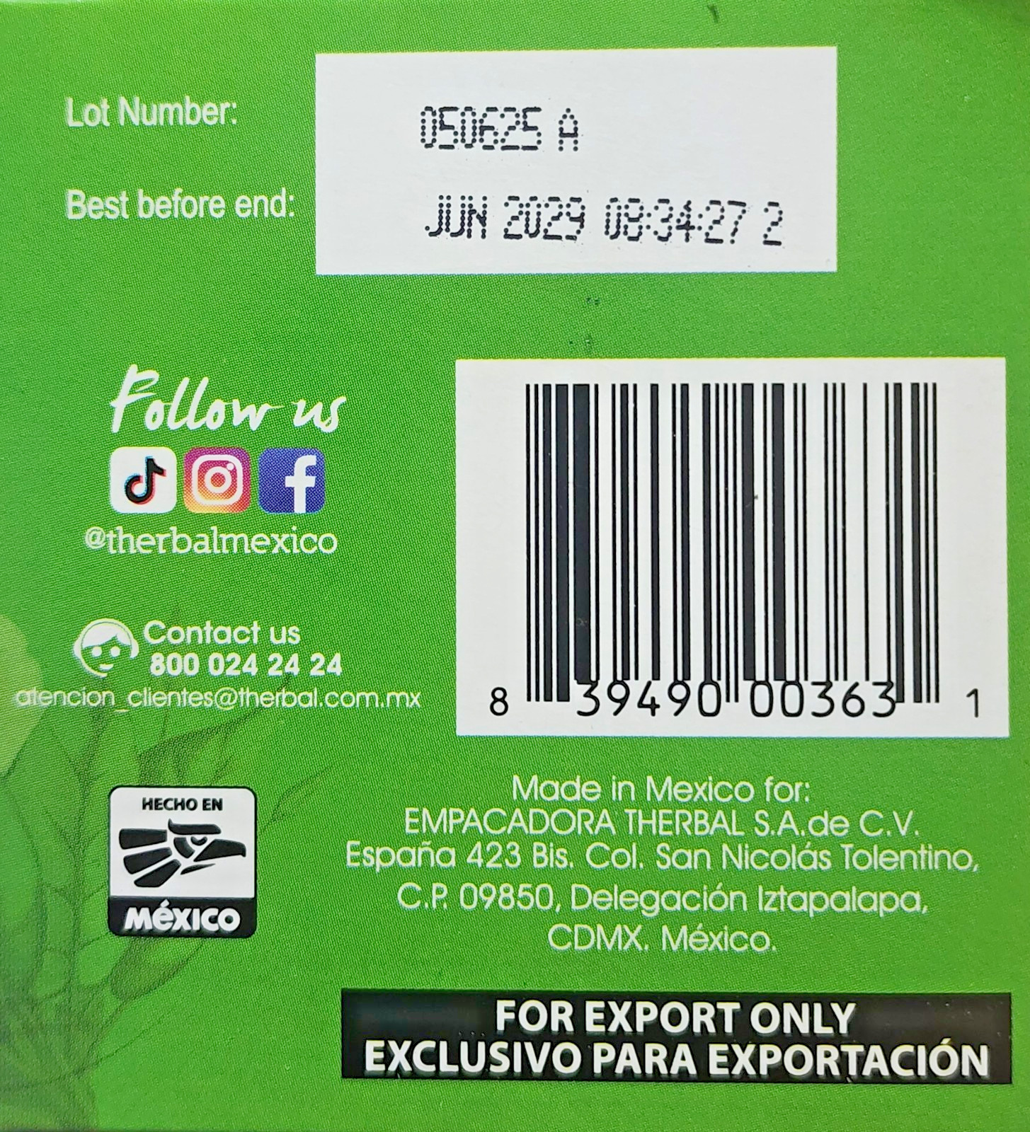 3 Packs GREEN TEA Camellia Sinensis TE VERDE 60 bags Therbal Made in Mexico