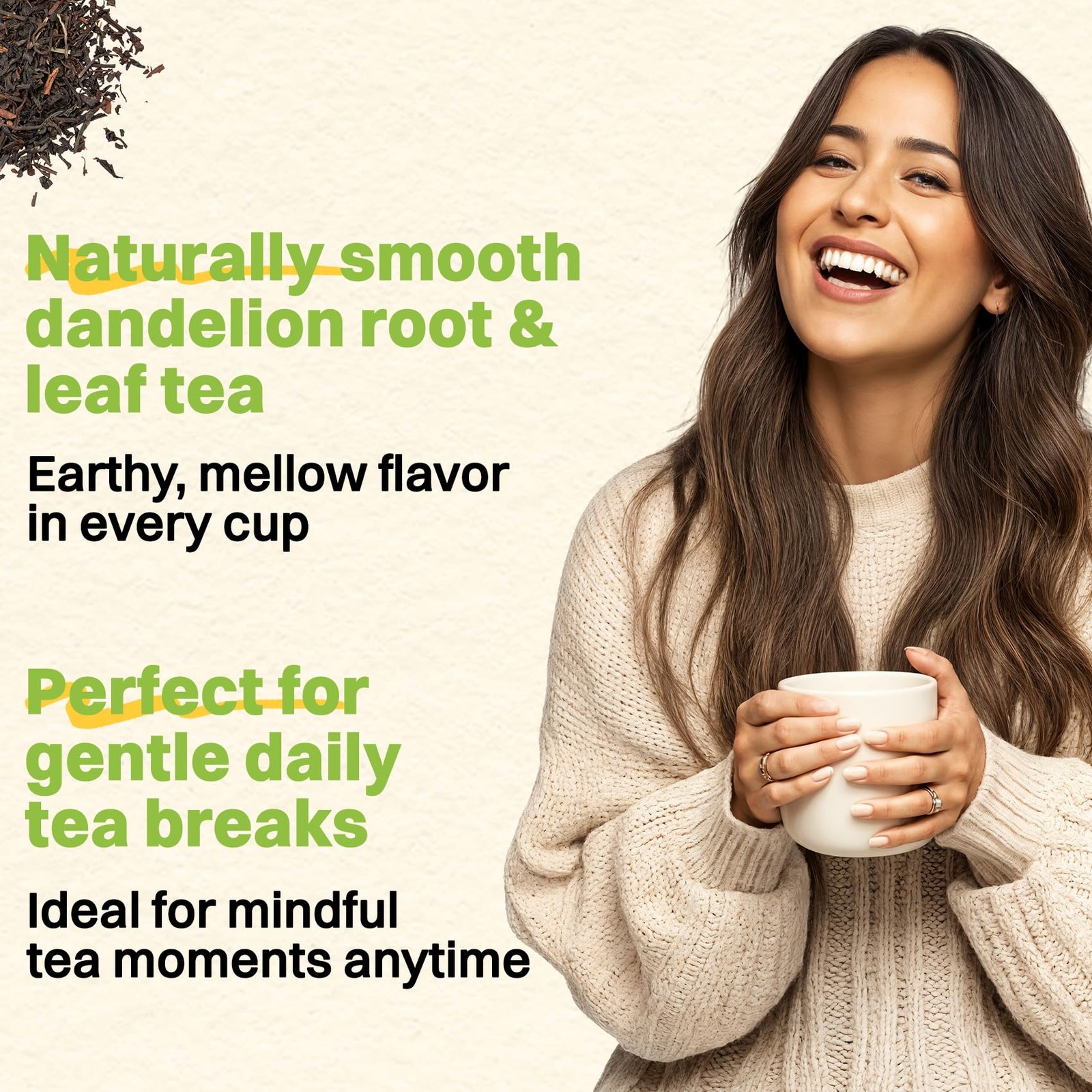Hiihone Dandelion Root & Leaf Tea Bags 60 Count – Caffeine-Free Dandelion Herbal