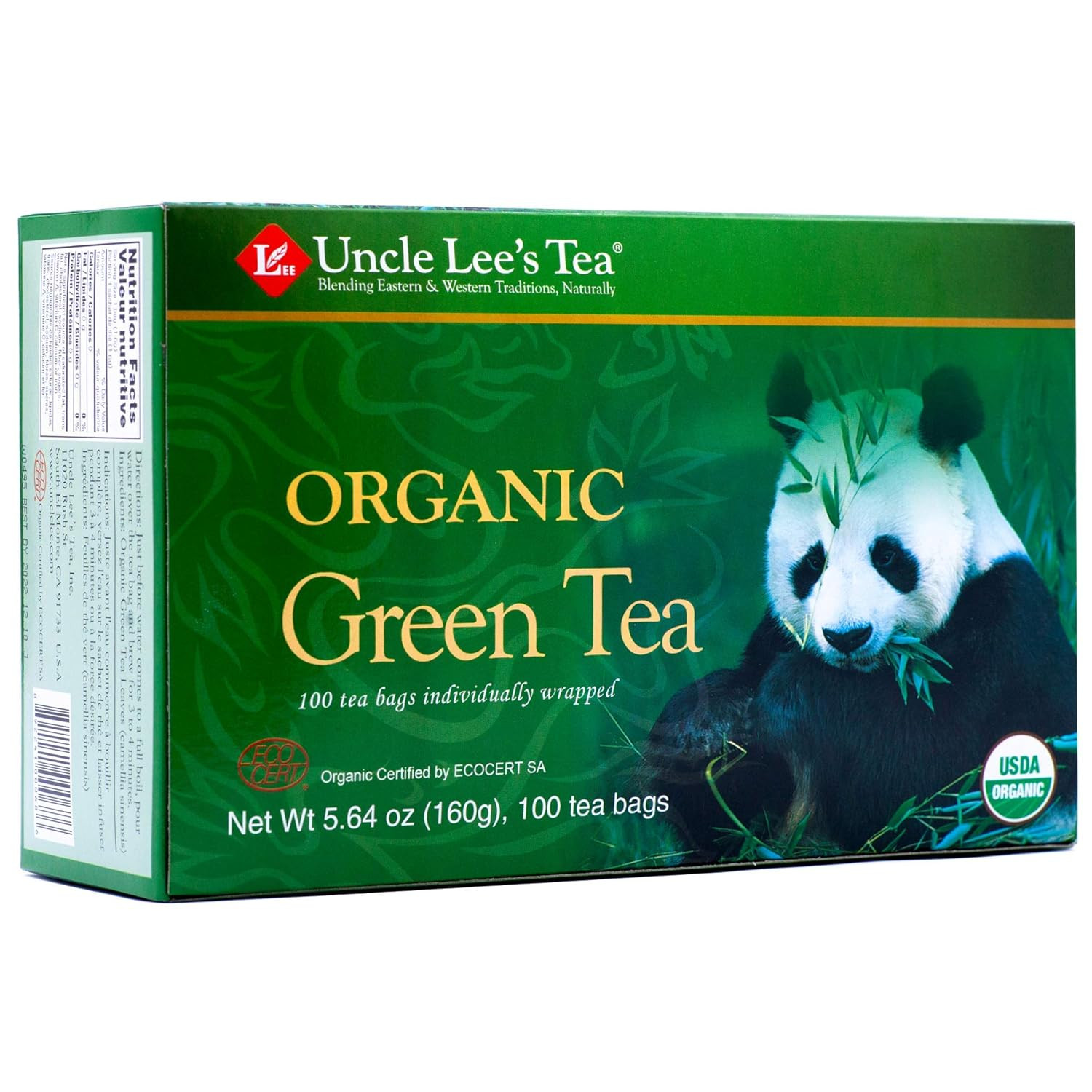 Uncle Lee’S Organic Green Tea — 100 Tea Bags Net Wt 5.64 Oz (160G)