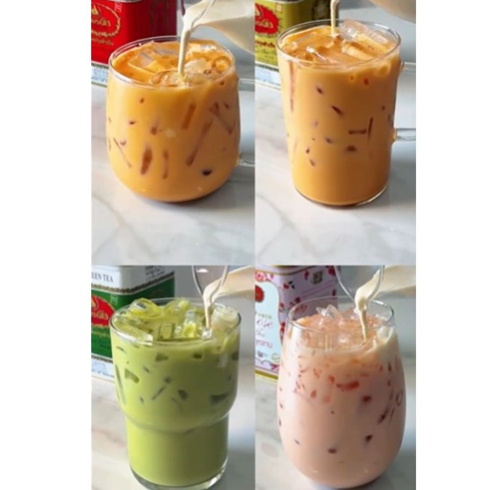 Chatramue Number One Brand Thai Tea Mix Number One Brand x2 Tin Cans(100 Sachets