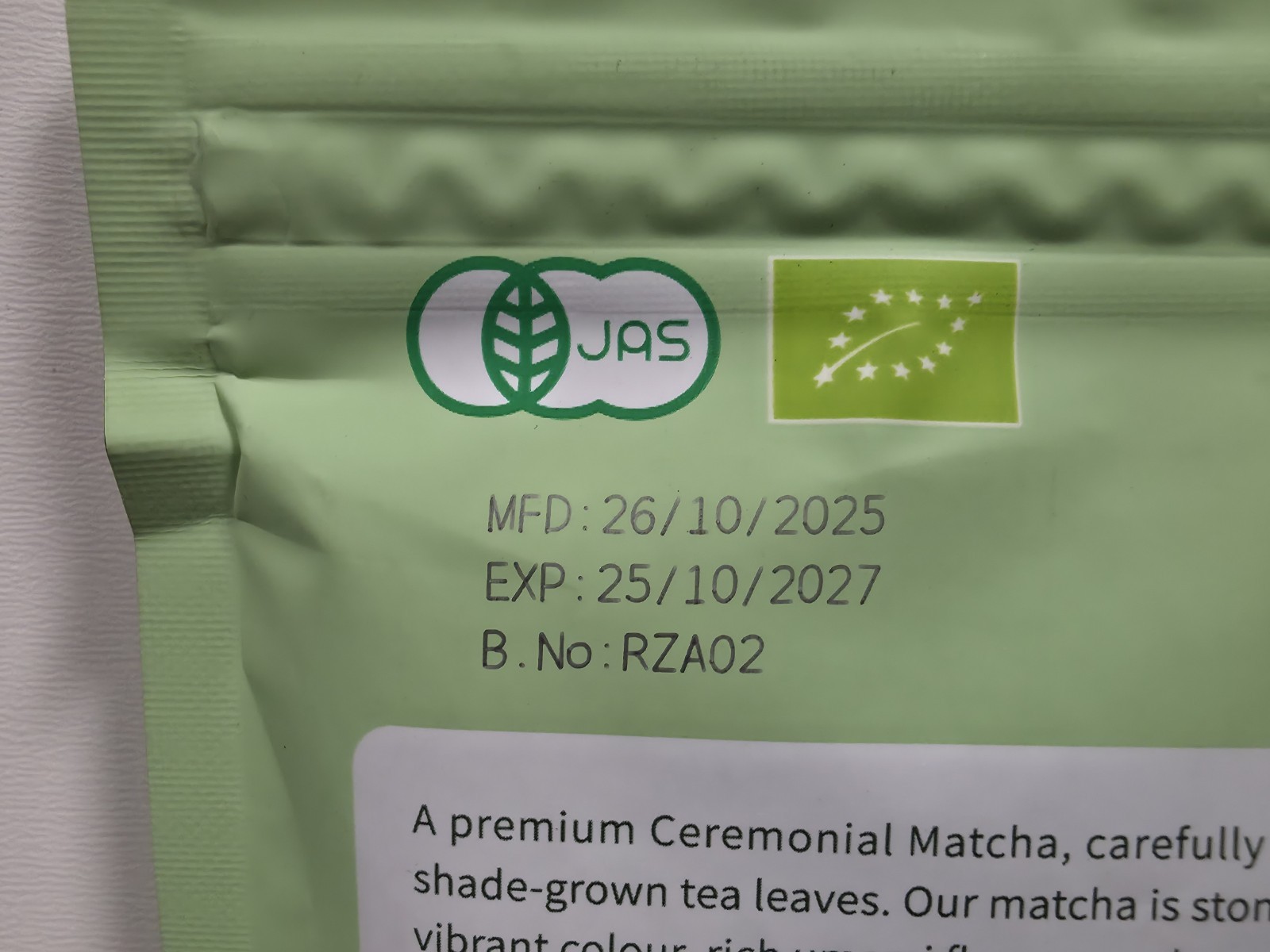Brewnova Organic Ceremonial Grade Matcha 100g/3.53 oz. NEW/SEALED EXP: 10/25/27