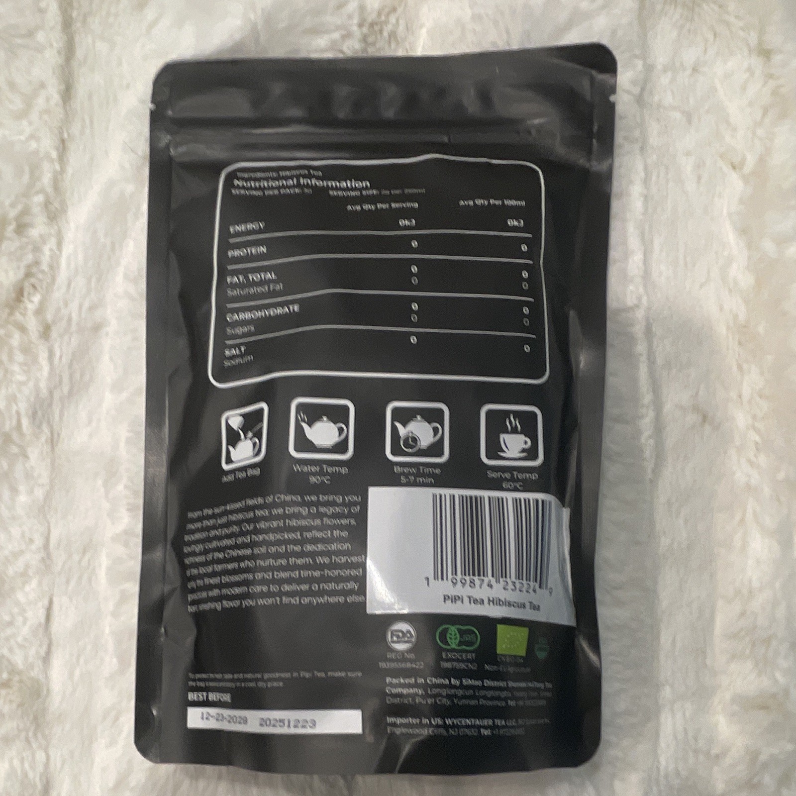 PIPY TEA Hibiscus Tea Bags Caffeine-Free Herbal/Tisane Bagged 60 g