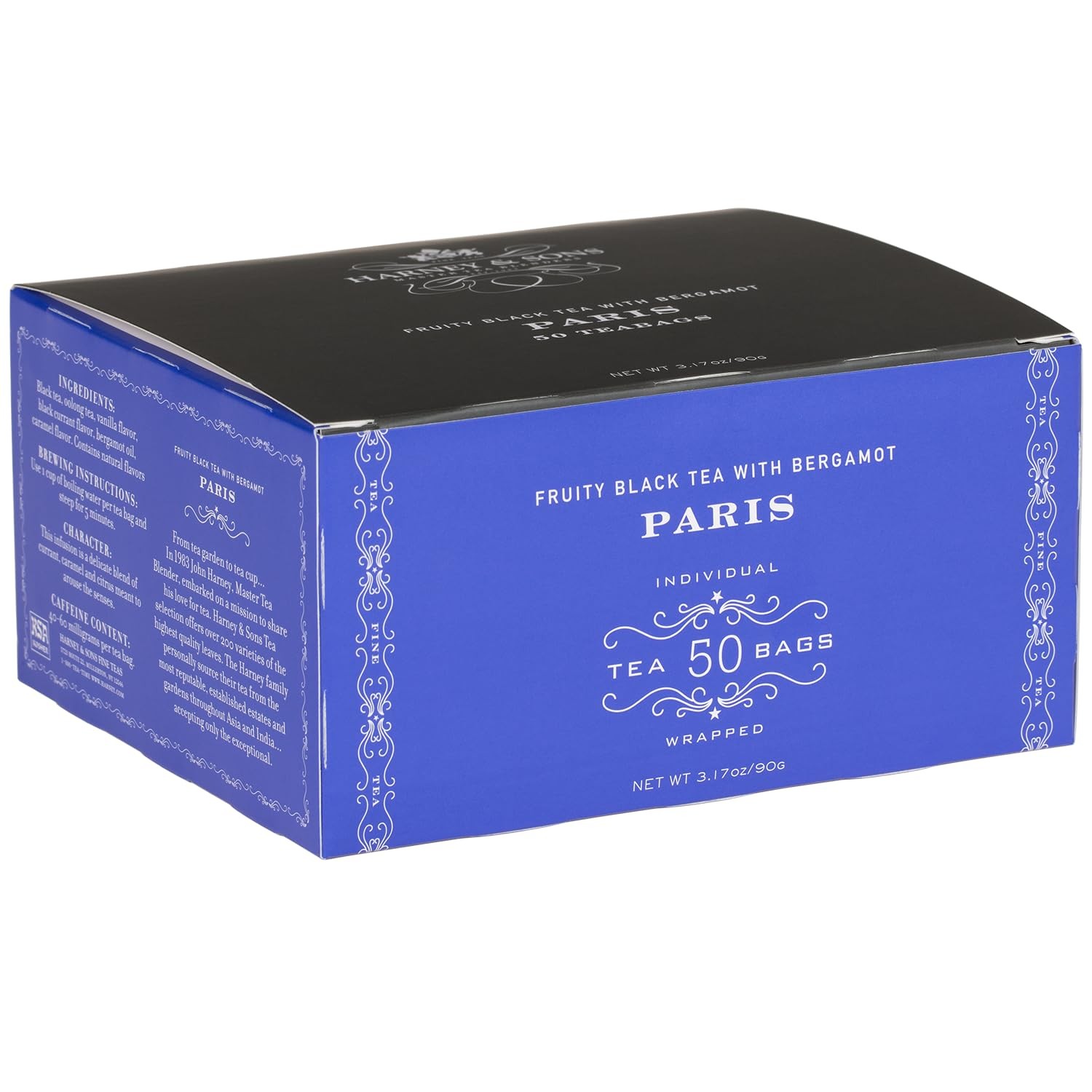 Harney & Sons Paris Black Tea | 50 Bags | Fruity 50 Count (Pack of 1)