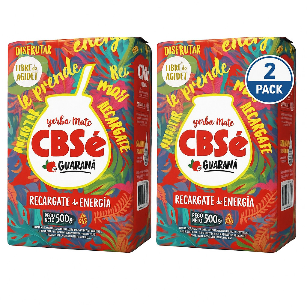 (2 -Pack) Yerba Mate CBSE Hill Herbs-Orange-Lemon-Silhouette-Guarana-Grapefruit