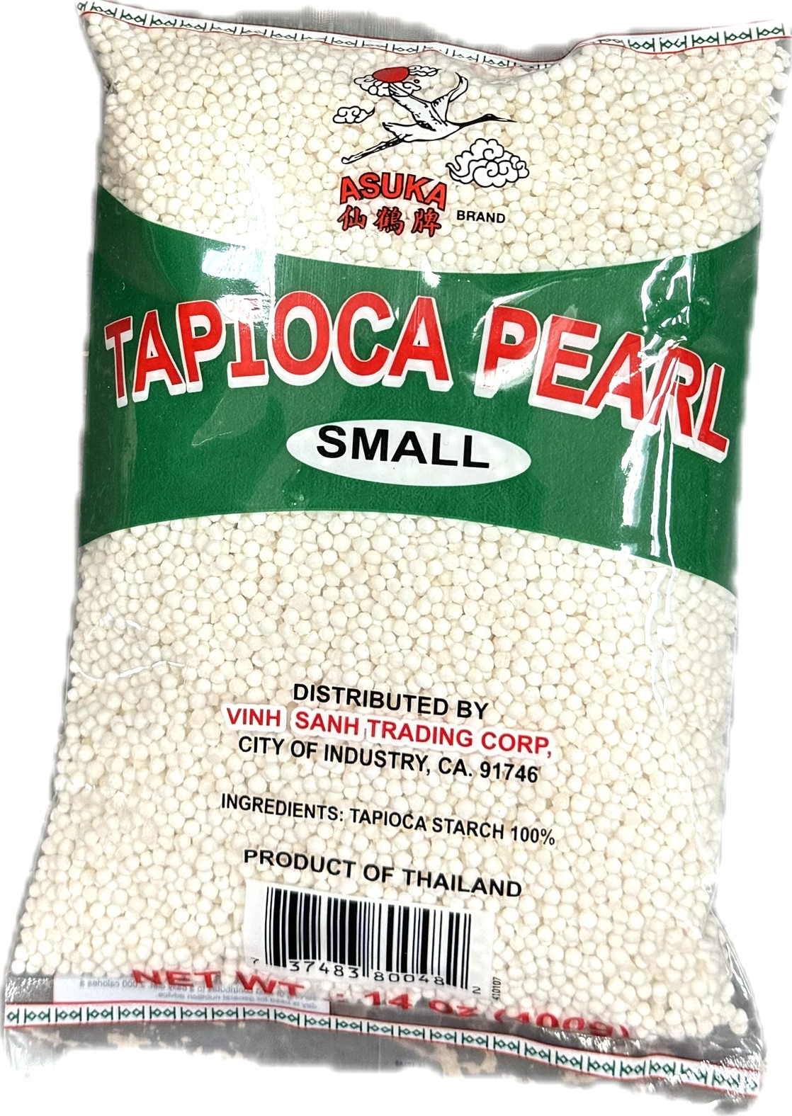 Asuka Small Tapioca Pearl White 14oz (400g) – Product of Thailand
