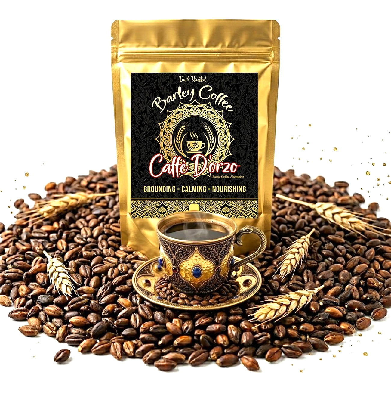 Organic Roasted Barley Tea – Caffeine Free Italian Coffee Alternative Café d’Orz