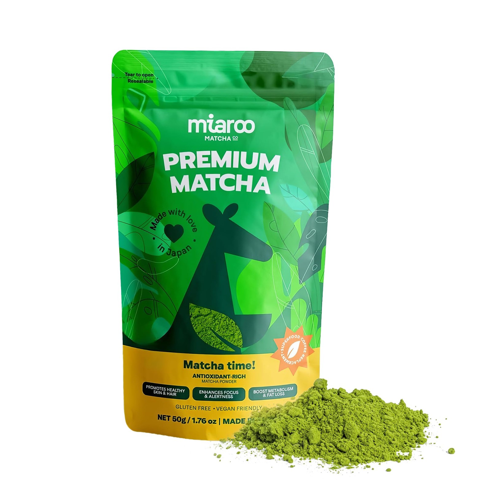 Japanese Ceremonial Matcha Green Tea – Coffee for Energy, Calm Focus & No Jit…