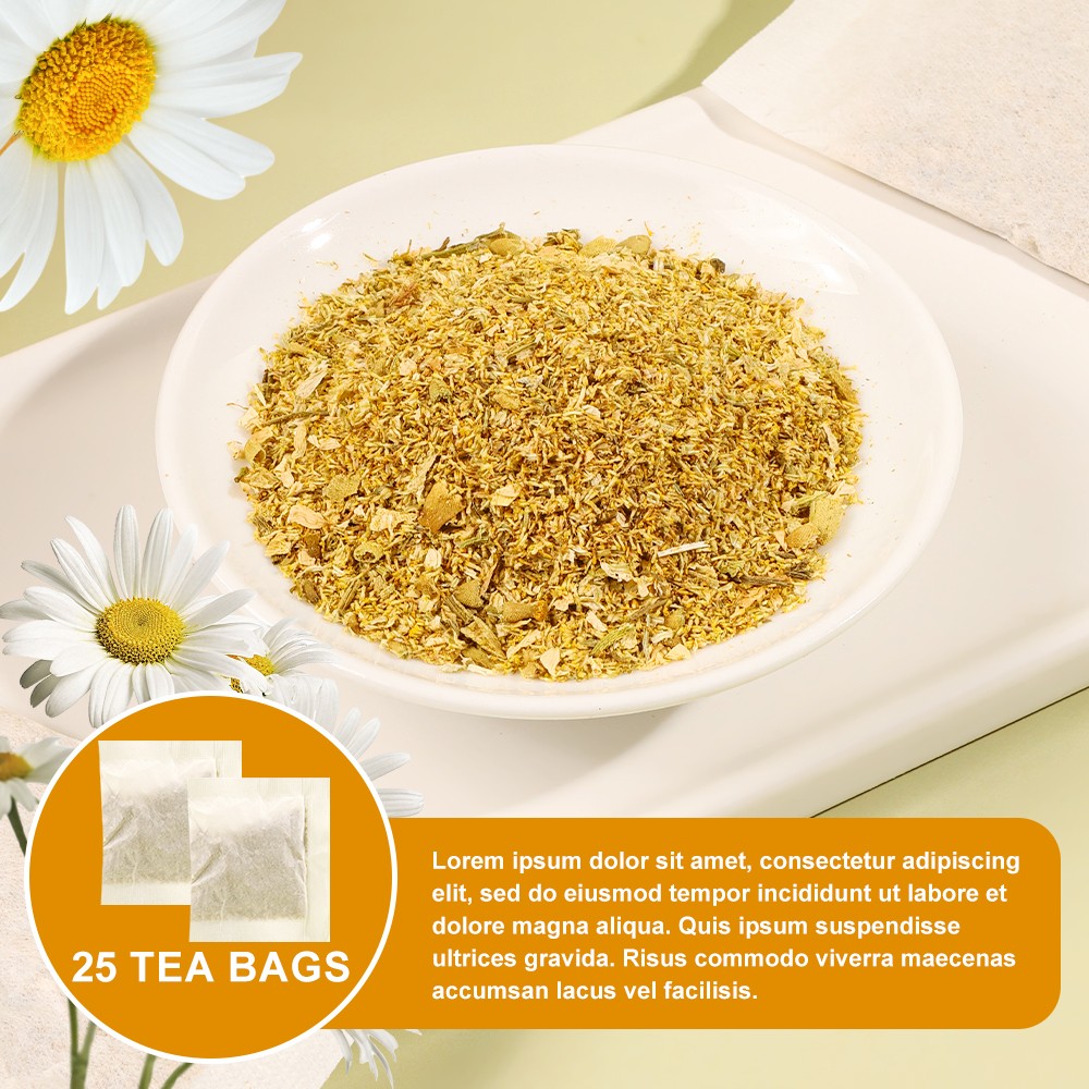 Chamomile Flower Tea, Caffeine Free 25 pieces (herbal tea bags)