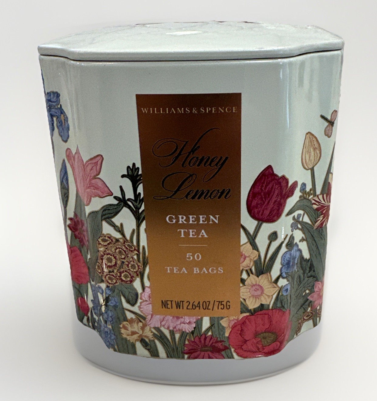 WILLIAM & SPENCE Green Tea HONEY LEMON 50 tea bags Tin 06/2028