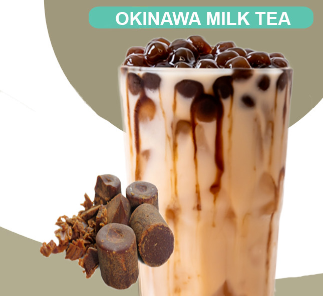 Premium OKINAWA BROWN SUGAR Black Tea MILK TEA Powder Boba Bubble Tea 10 oz NEW