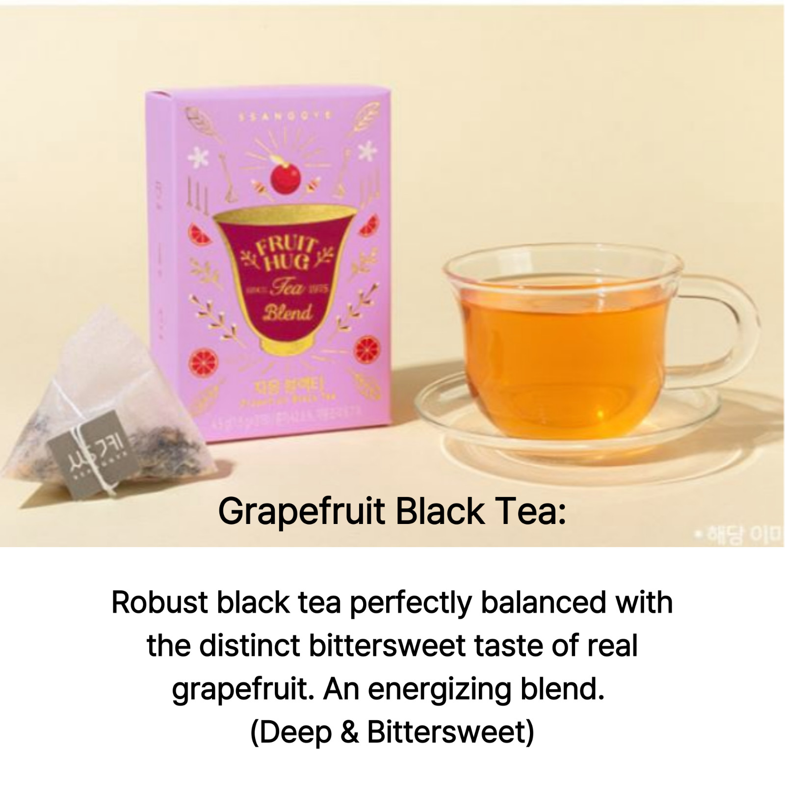 Ssanggye Premium Korean Fruit Hug Dried Tea Blend 6 Flavors x 3 Pyramid Tea Bags