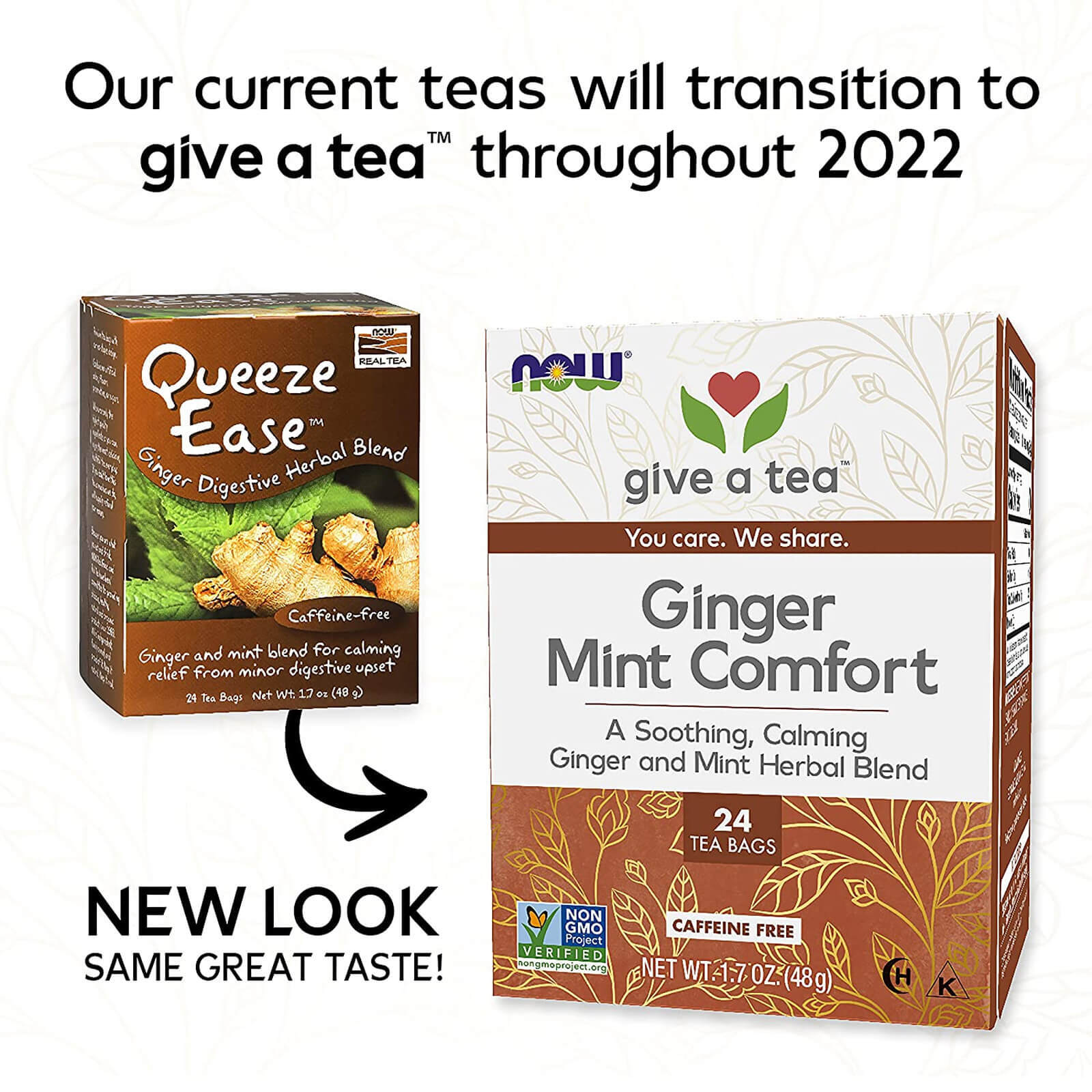 NOW FOODS Ginger Mint Comfort Tea 24 Tea Bags