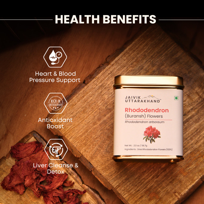 Jaivik Uttarakhand – Rhododendron (Buransh) Flower Tea, Nourishes Skin