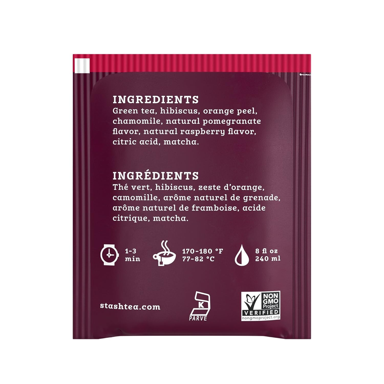 Tea Pomegranate Raspberry Green Tea, Box of 100 Tea Bags