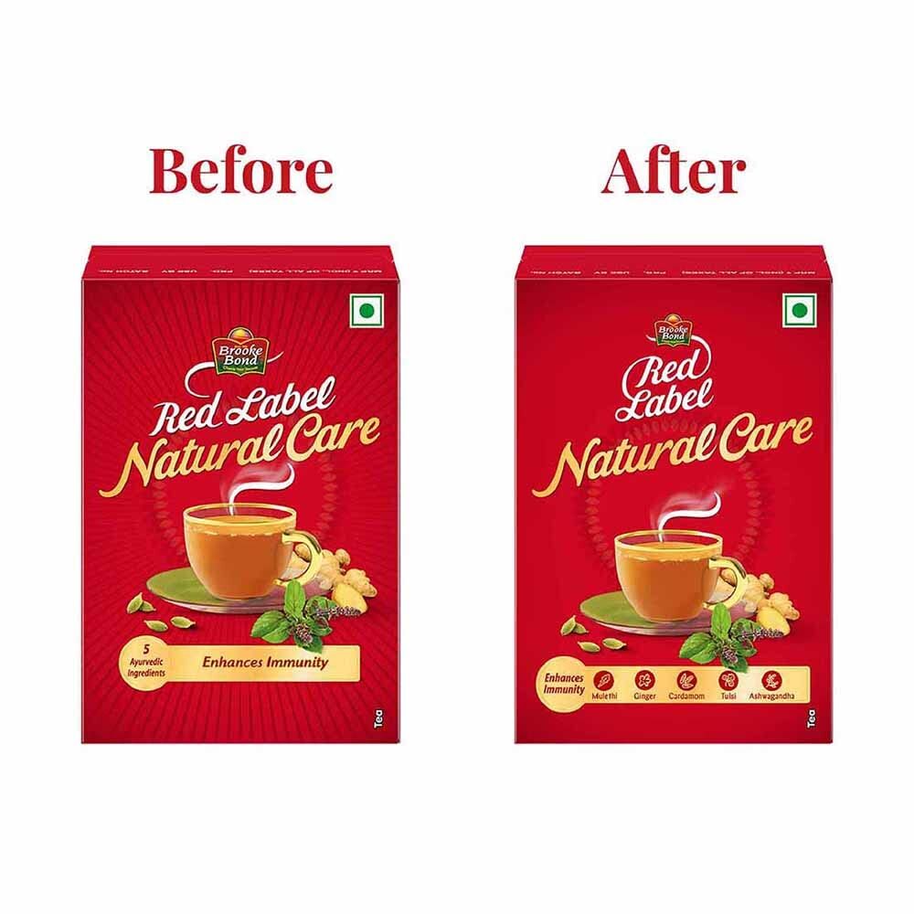 Brooke Bond Red Label Natural Care Tea Made with Immunity- 5 Ayurvedic Herbs