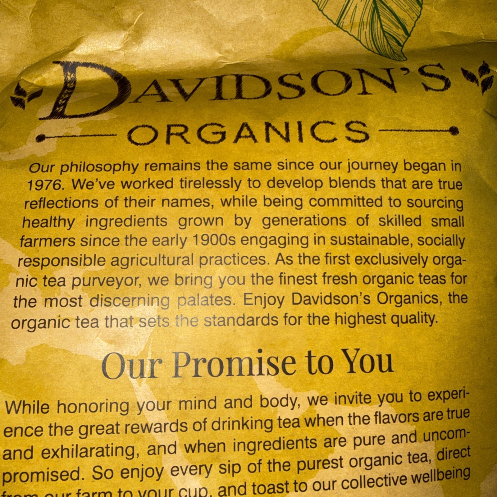 DAVIDSON’S* ORGANICS- ORGANIC Tulsi Pure Leaves Caffeine Free BB 3/23/28