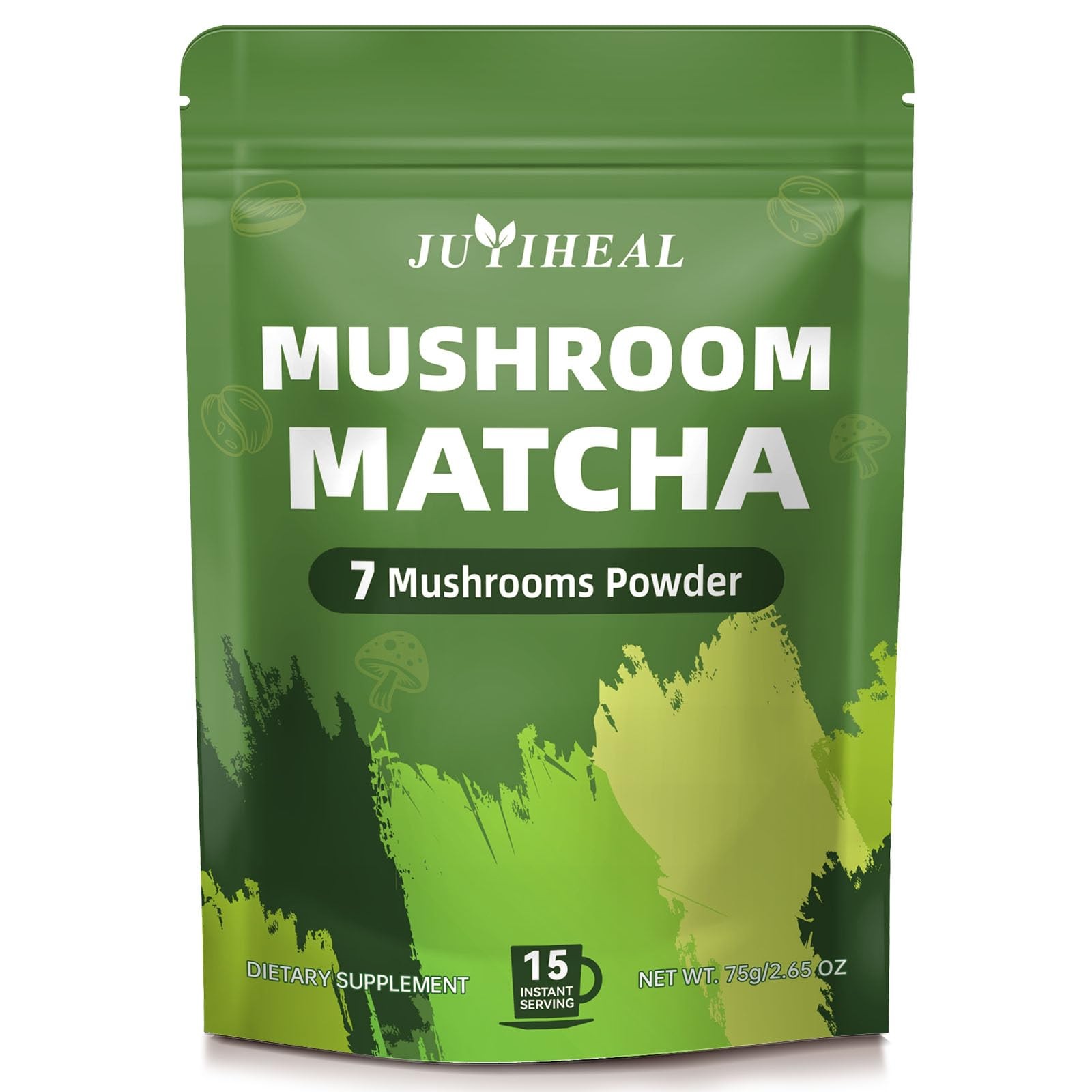 JUYIHEAL Mushroom Matcha | Japanese Ceremonial Infused with 7 75g