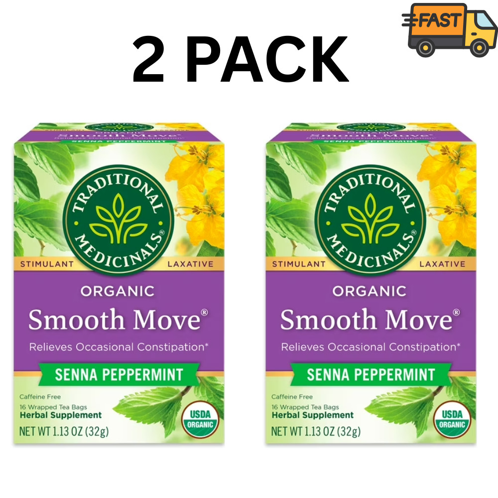 Traditional Medicinals Smooth Move Tea Peppermint 16 Bags (2 Pack)
