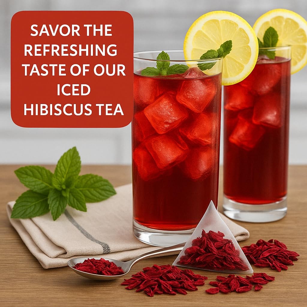 Organic Hibiscus Tea – 100 Count, PlantBased Pyramid Tea Bags