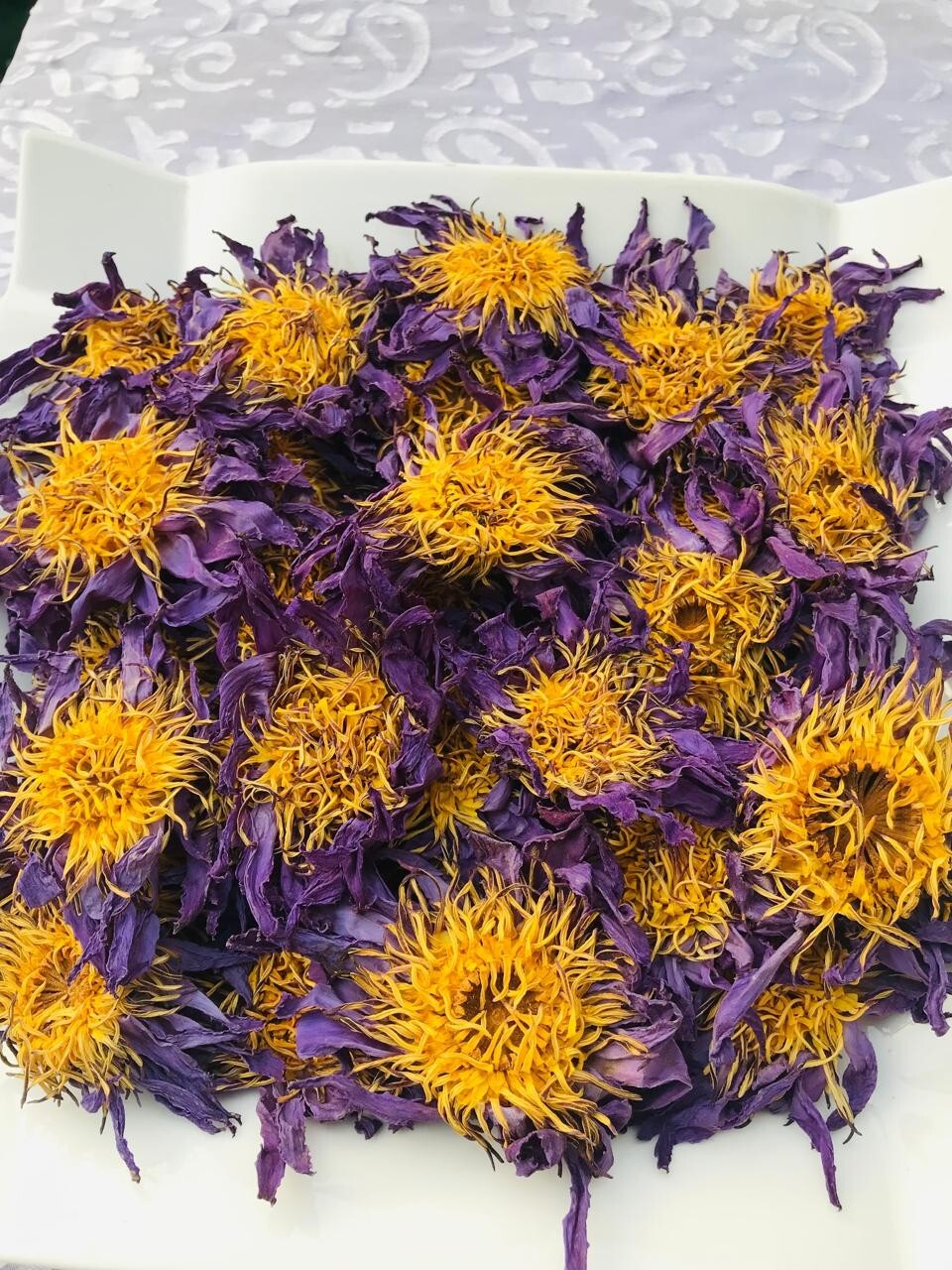 Ceylon Herbal Nymphaea Caerulea Hand Pick Dried Blue Lotus Flowers Organic Tea