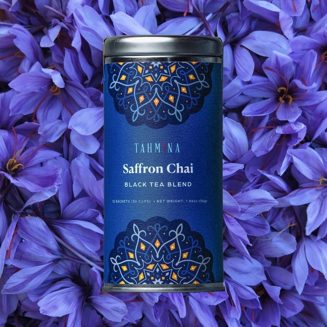 Saffron Chai Tea Assam Black Tea Blend with Afghan Saffron, Highly Caffeinate…