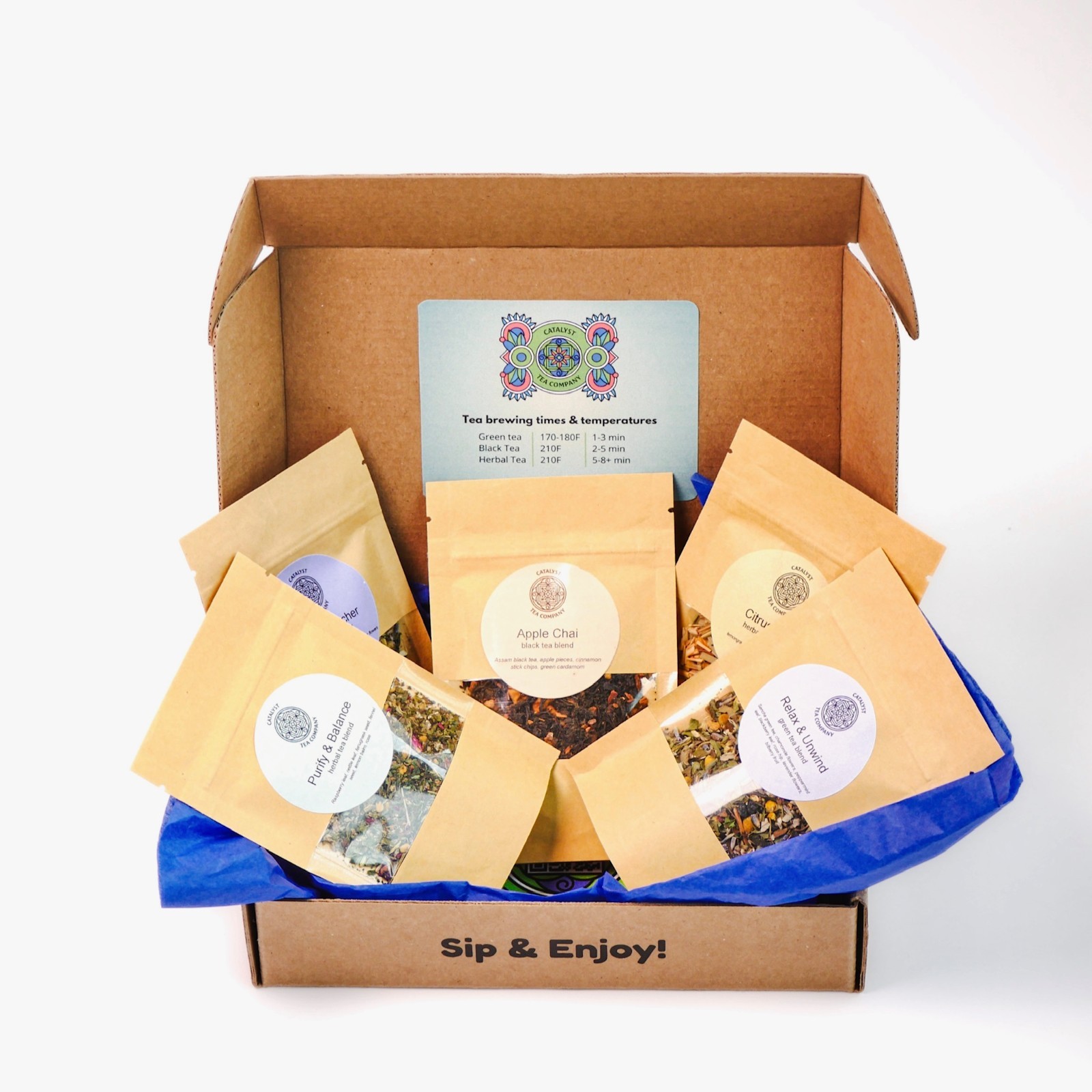 Tea Sampler Gift Set | 5 Handcrafted Herbal & Green Tea Blends | Tea Lover Gift