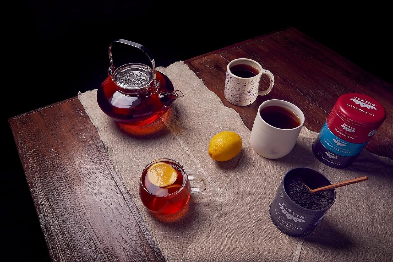 Black Tea Trio | Stacking Tins Variety Pack with Hand Carved Tea Spoon | Loos…