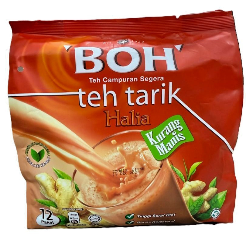 BOH Instant Tea Mix/ Teh Tarik Ginger 3 in 1 Less Sugar 12’s x 26g – 4 Packs