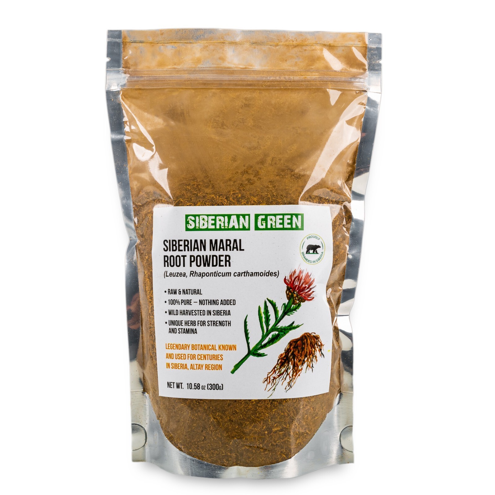 Leuzea Root Tea Loose Powder 300g Wild Maral Rhaponticum Eleuthero Ginseng