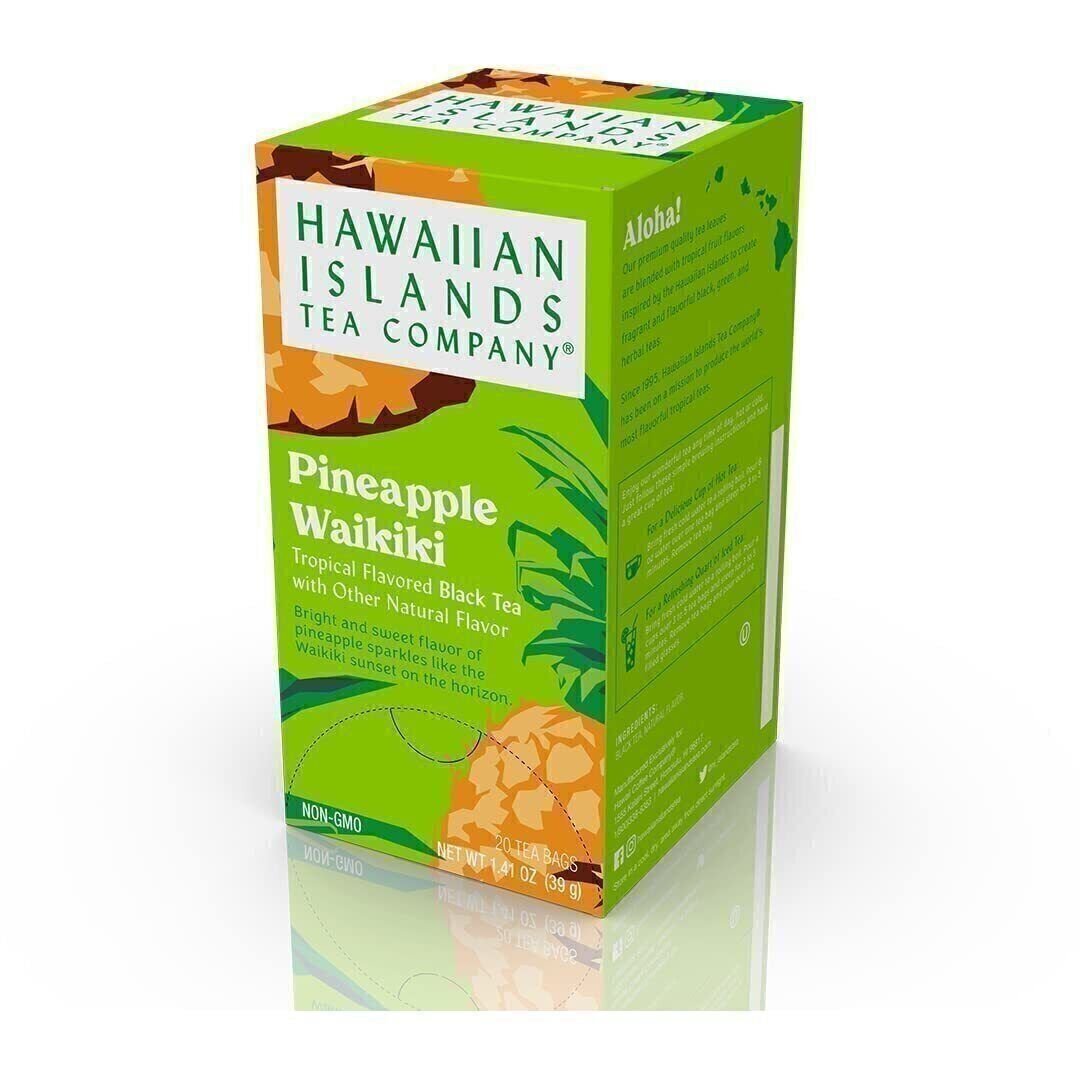Hawaiian Islands Pineapple Waikiki Tropical Black Tea, All Natural – 20 Teabags