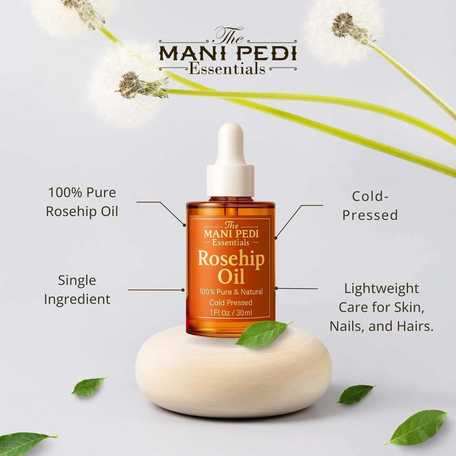 TMPE Rosehip Oil for Face. 100% Pure, Natural, Cold-Pressed & Organic. Natural W