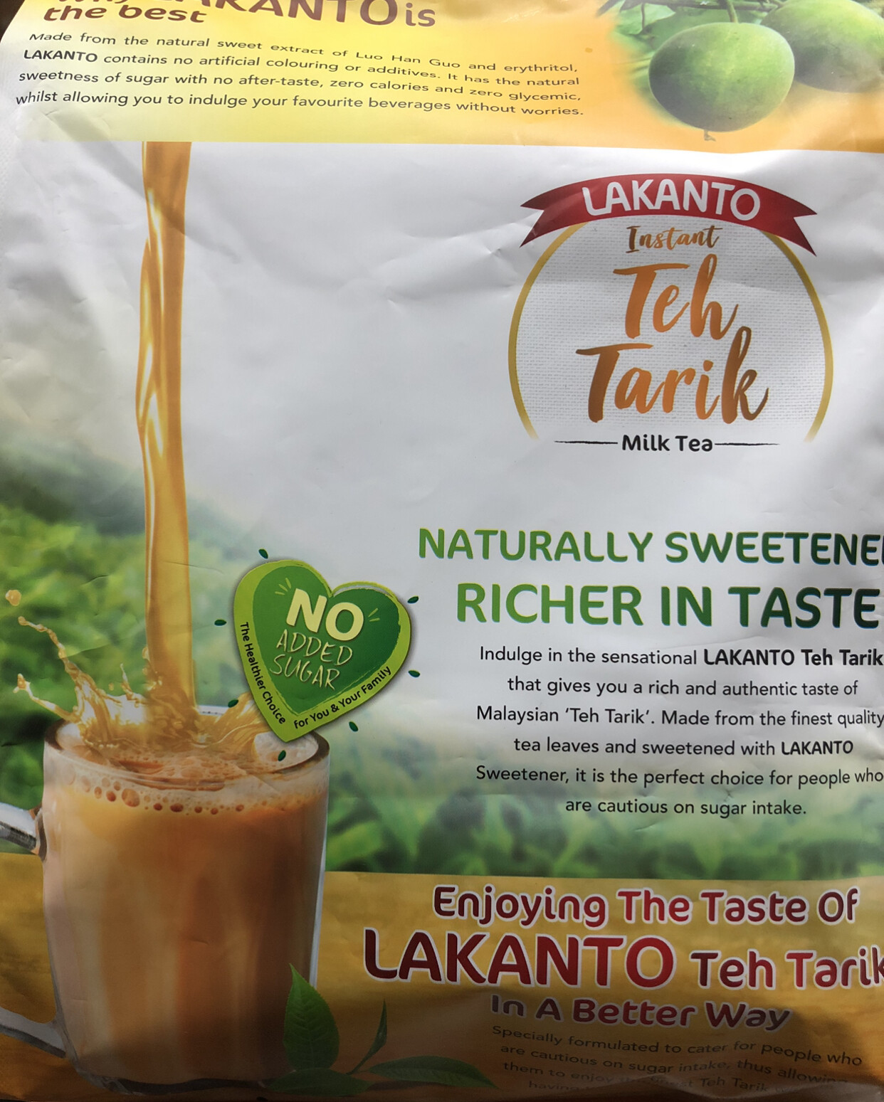 LAKANTO 3-in-1 Instant Milk Tea (12 sachets x 35g) – LOW CALORIE & SUGAR x4