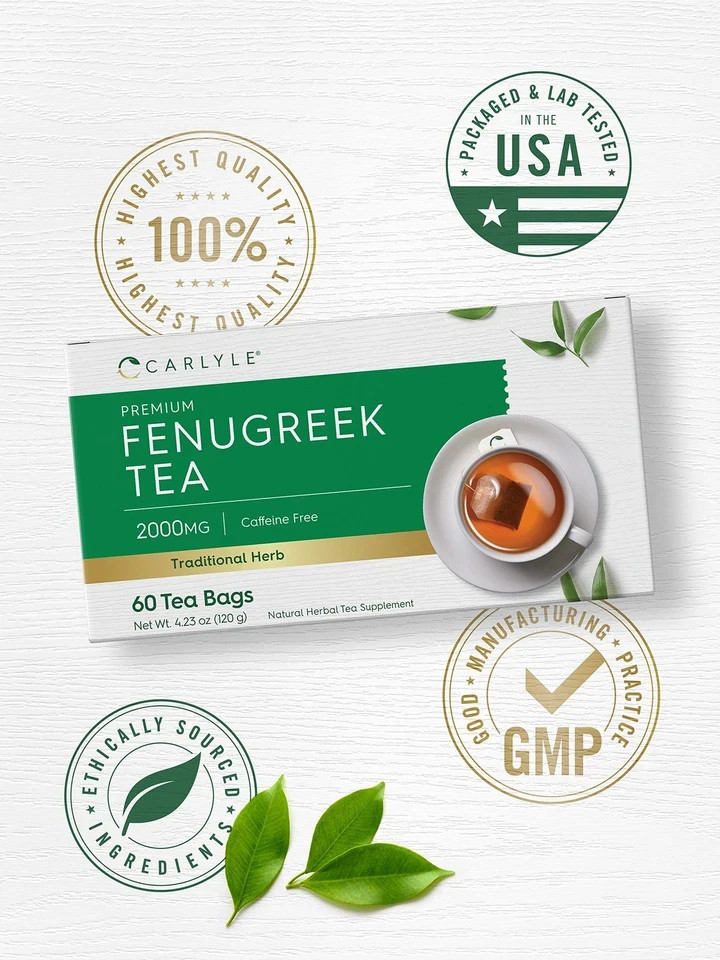 Fenugreek Seed Tea | 60 Tea Bags | No Caffeine | Vegetarian, Non-gmo & G