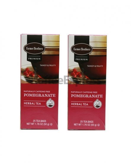 Farmer Brothers Premium: Pomegranate Hot Tea – 2 boxes/50 tea bags – Herbal Tea