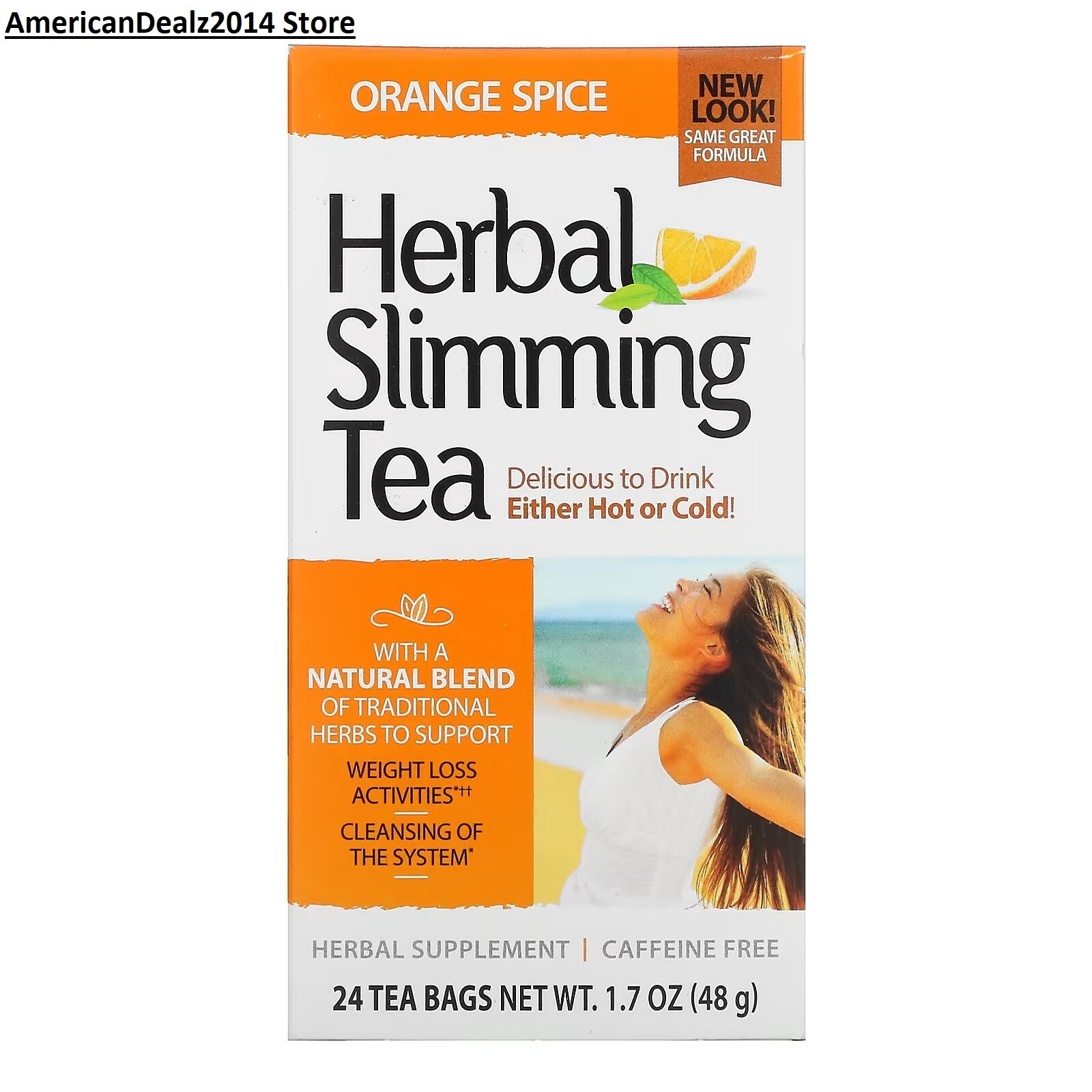 21st Century, Herbal Slimming Tea, 24 Tea Bags, 1.7 oz FRESH HERBAL Supplement