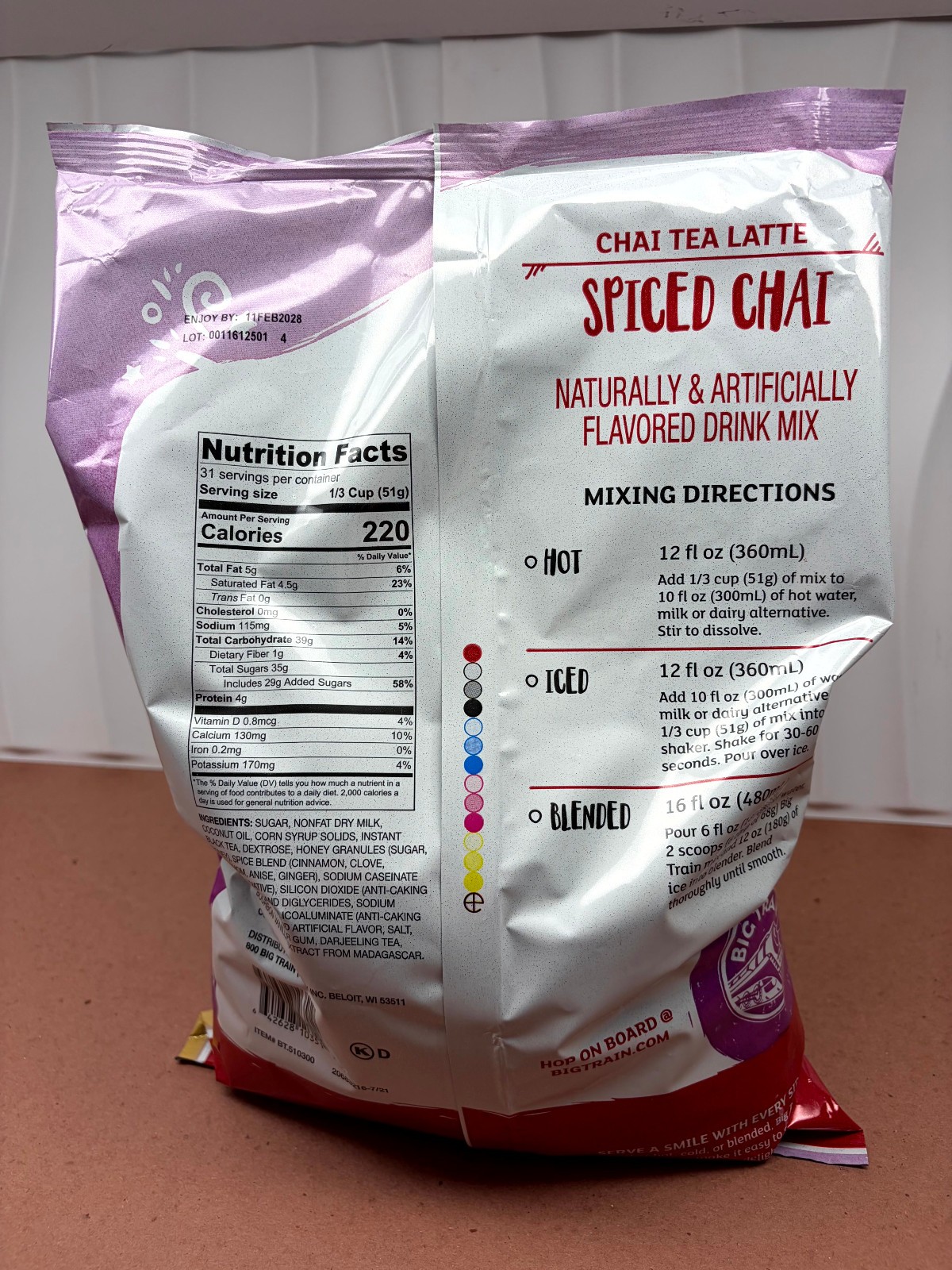 Big Train Spiced Chai Tea Latte Instant Powdered Drink Mix 3.5 lb Bag New