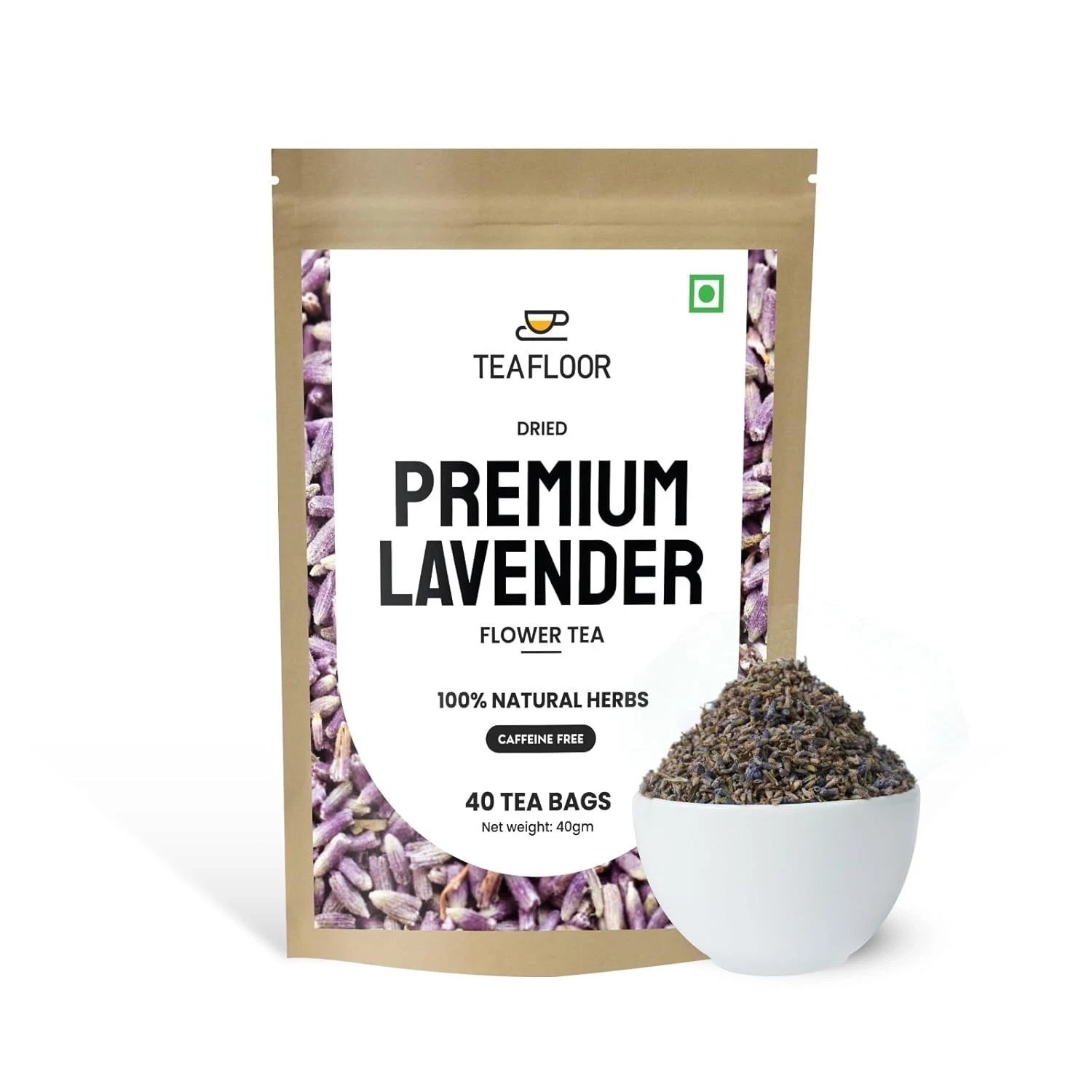 Teafloor Lavender Flower Tea Bags, 1gm Each Set Of 40 Tea Bags