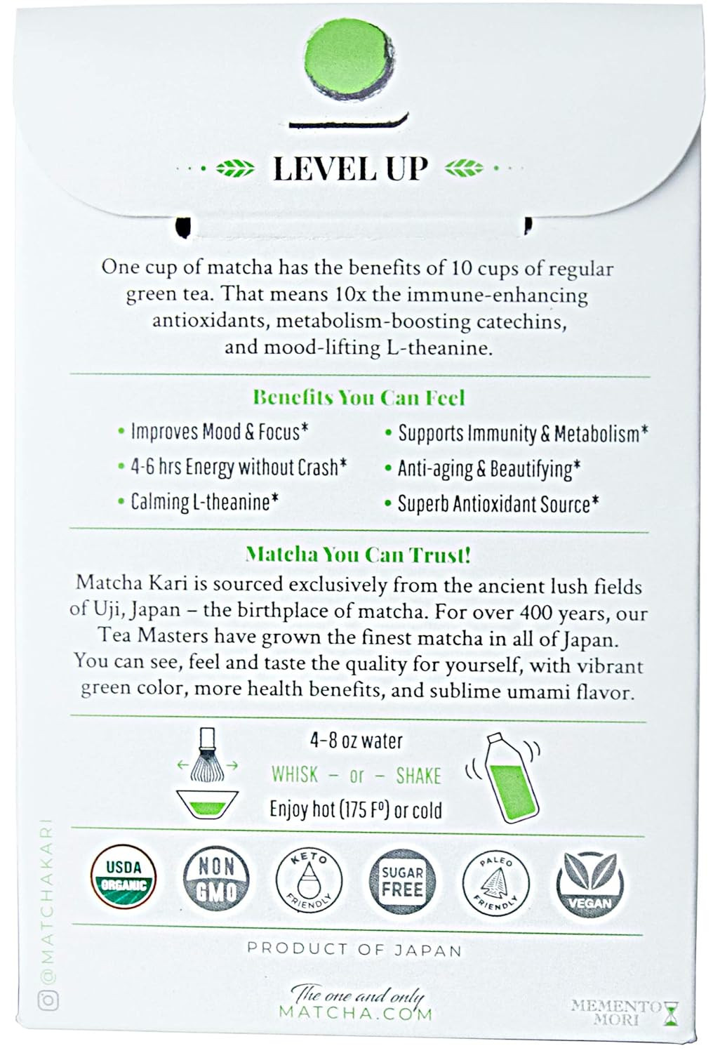Sticks + 100G Organic Ceremonial Grade Matcha Bundle