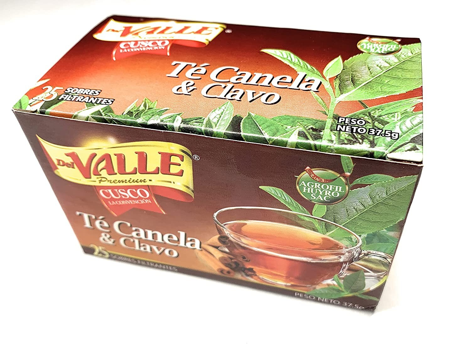 Del Valle Té Canela y Clavo Peruano 37.5g – 25 Bolsas de 1.5g para Infusión