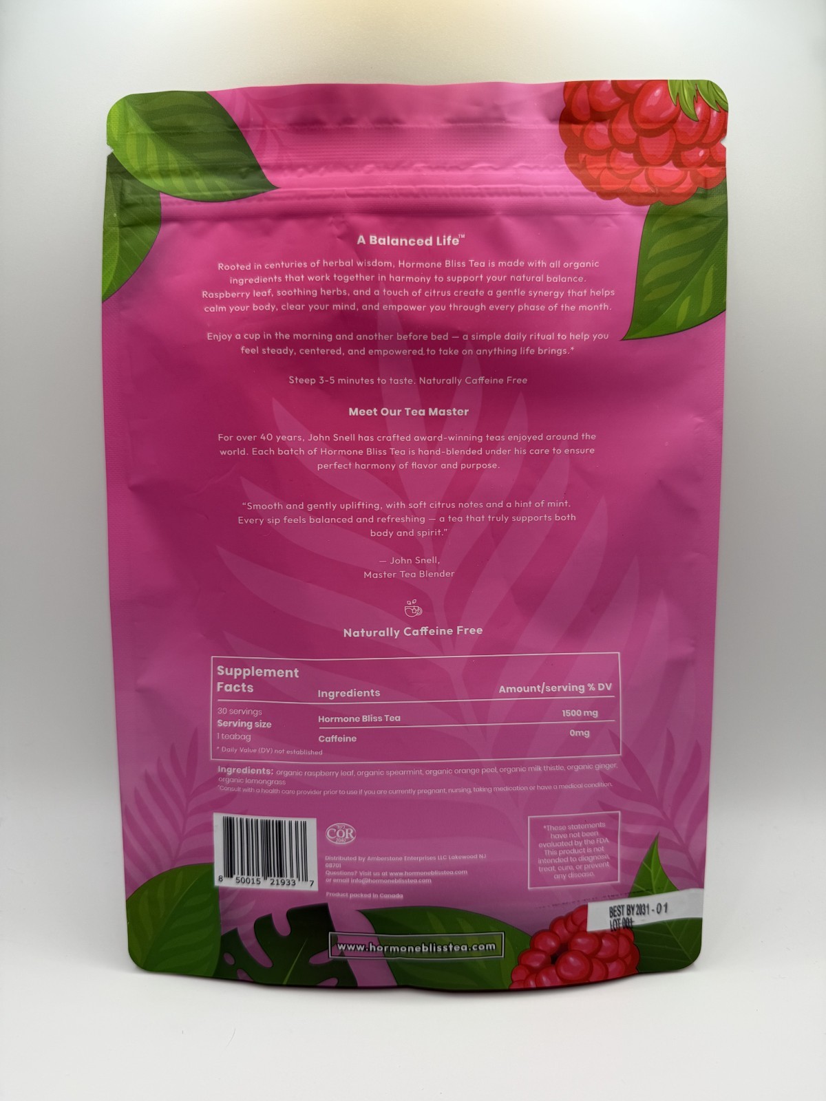 Cederberg Tea Company Organic Hormone Bliss Tea Hydro Clean Power 30 Teabags New