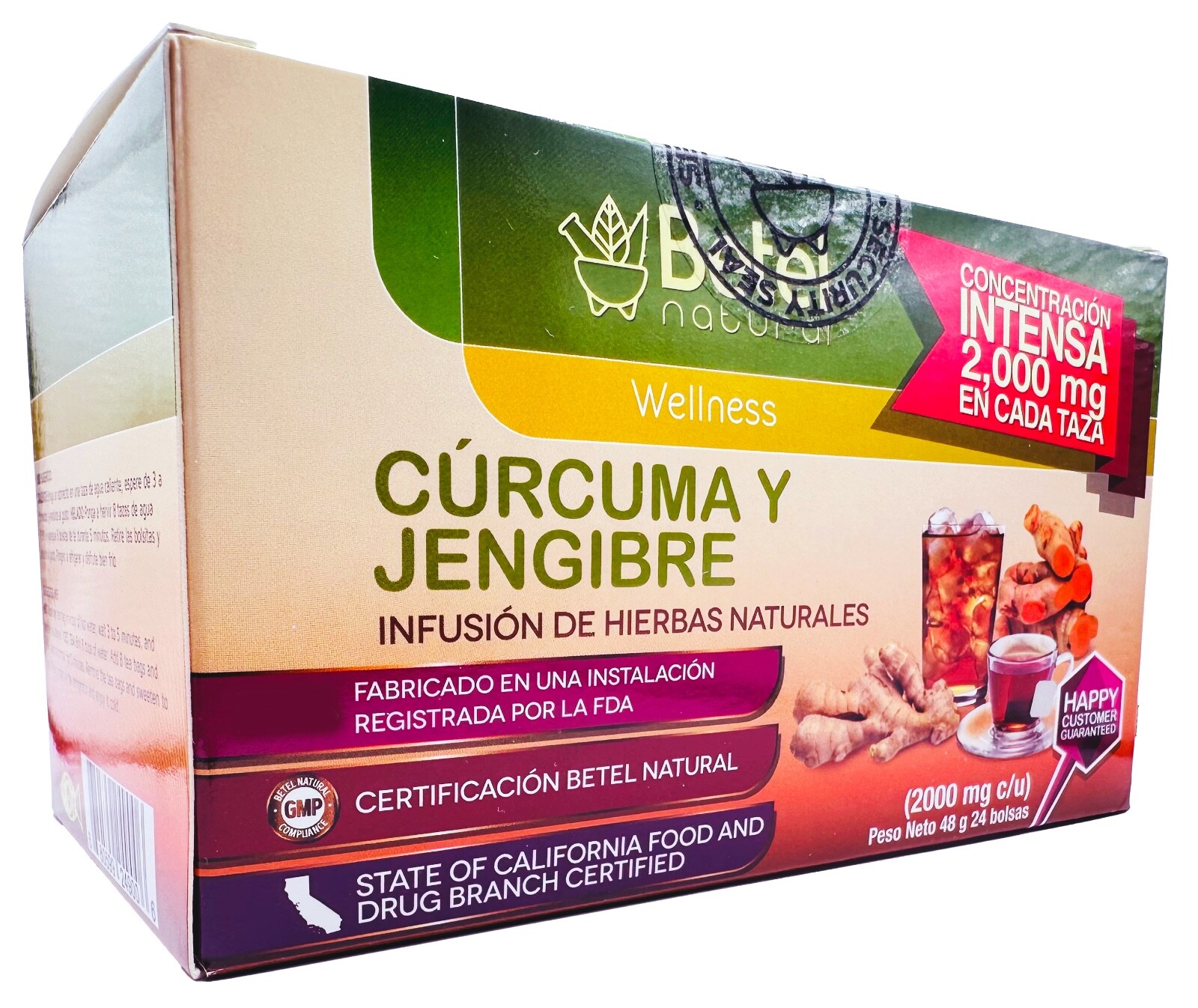 Turmeric and Ginger Tea (Te de Curcuma y Jengibre) by Betel Natural – 24 Tea Bag