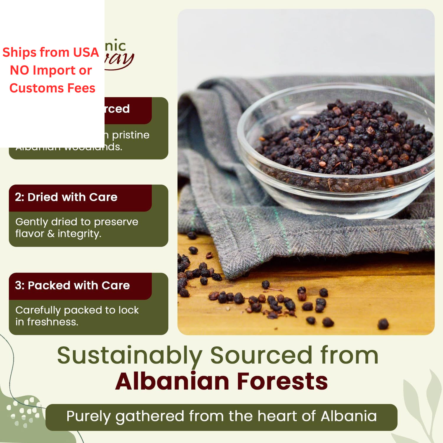 Organic Way Dried Elderberry Whole – Herbal Tea | European Wild-Harvest 1 LBS