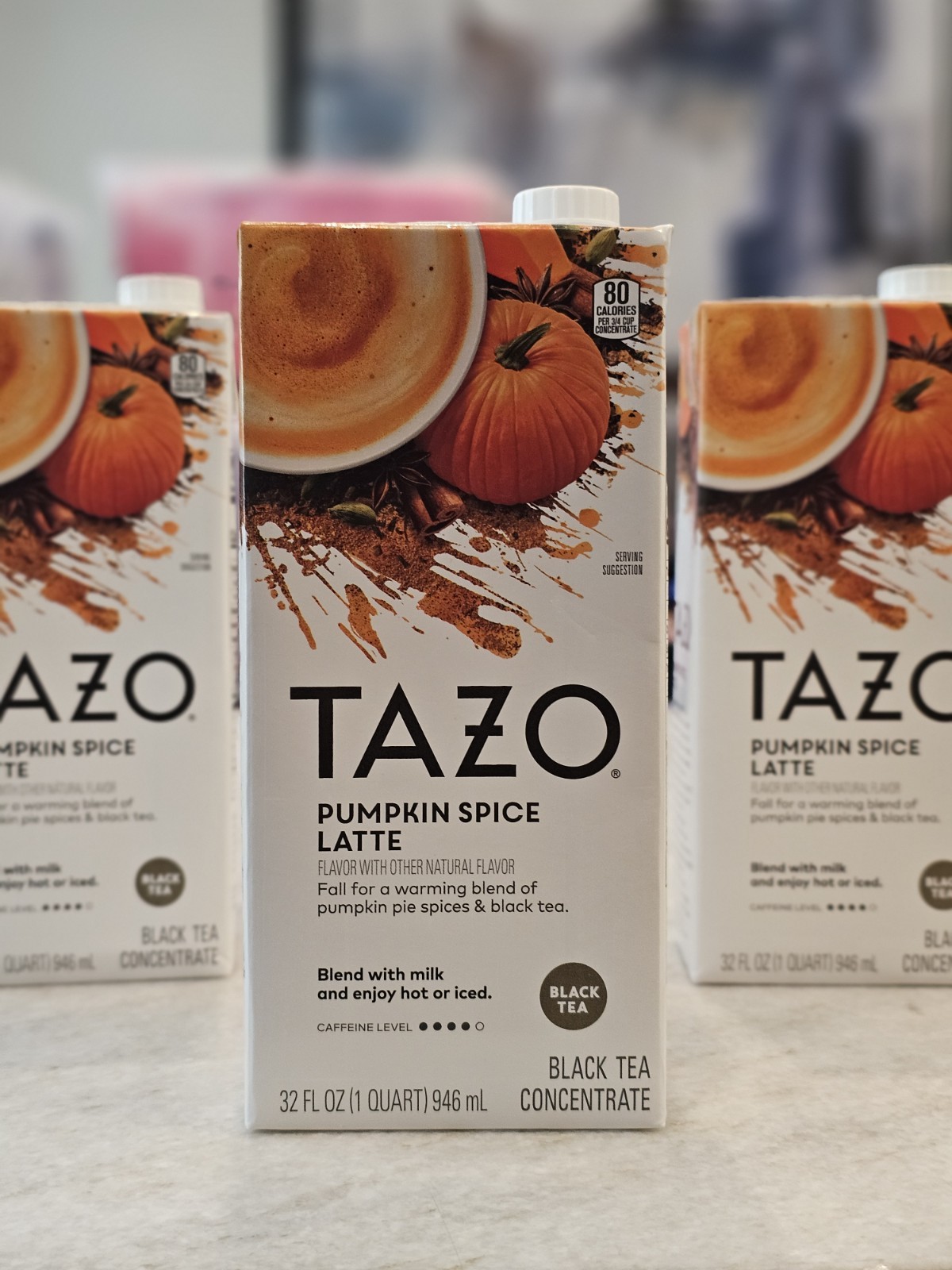 3x Tazo NEW LIMITED EDITION Pumpkin Spice Latte Black Tea Concentrate 32 Oz 🍁