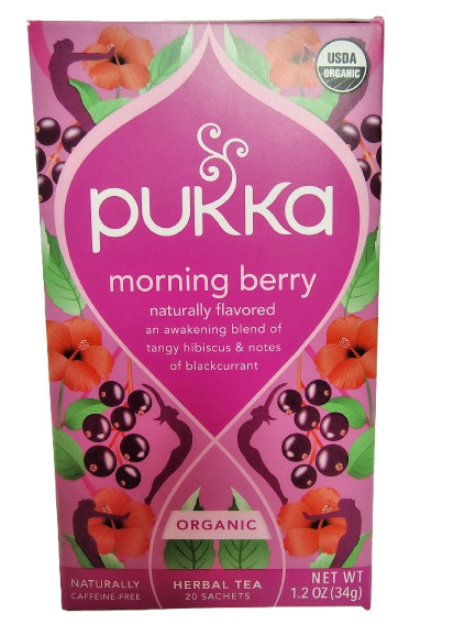 PUKKA Morning Berrty Tea, Organic, Caffeine Free, BB 3/28, Lot of 70 Bags