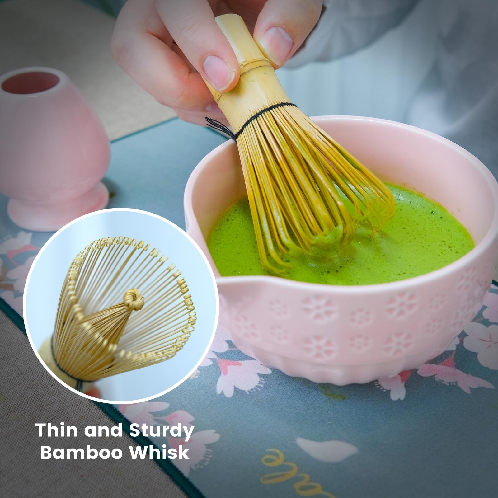 Matcha Whisk Set, Matcha Set Whisk And Bowl, 8 Pcs Matcha Kit Set(Cherry Blos…